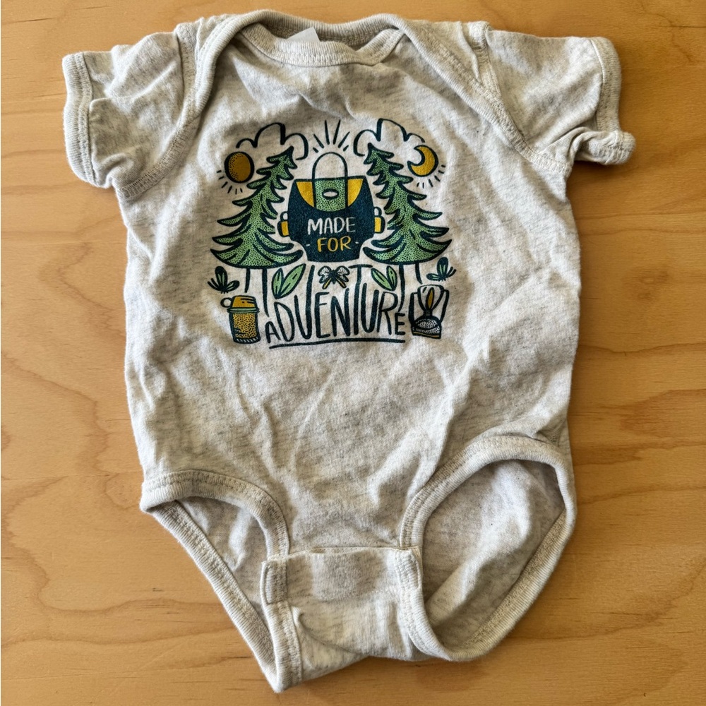 2/$10 Mini + Mine Made For Adventure Family Matching Baby Onesie Bodysuit 6M
